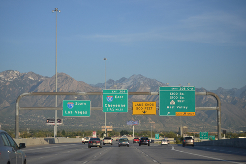 southbound I-15 — at SR-201 and others (exits 305 C–A) by CountyLemonade , on Flickr
